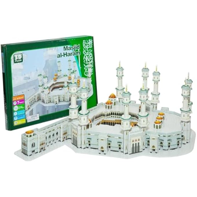 3D PUZZLE GLOBAL LANDMARKS MASJID AL HARAM MEGA STRUCTURE UNIQUE & COLLECTIBLE MODEL ASSEMBLY BUILDING KIT FOR KIDS & ADULTS 214PCS - Image 1